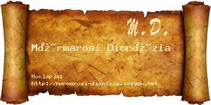 Mármarosi Dionízia névjegykártya